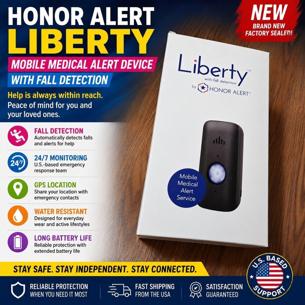 Honor Alert Liberty Mobile Medical Alert Device w/ Fall Detection Brand New